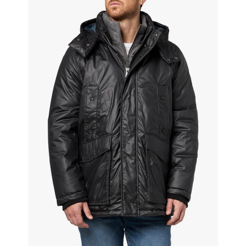 Andrew Marc Mens Outerwear Oxley Hooded Rain JacketDown Outerwear Coat lg